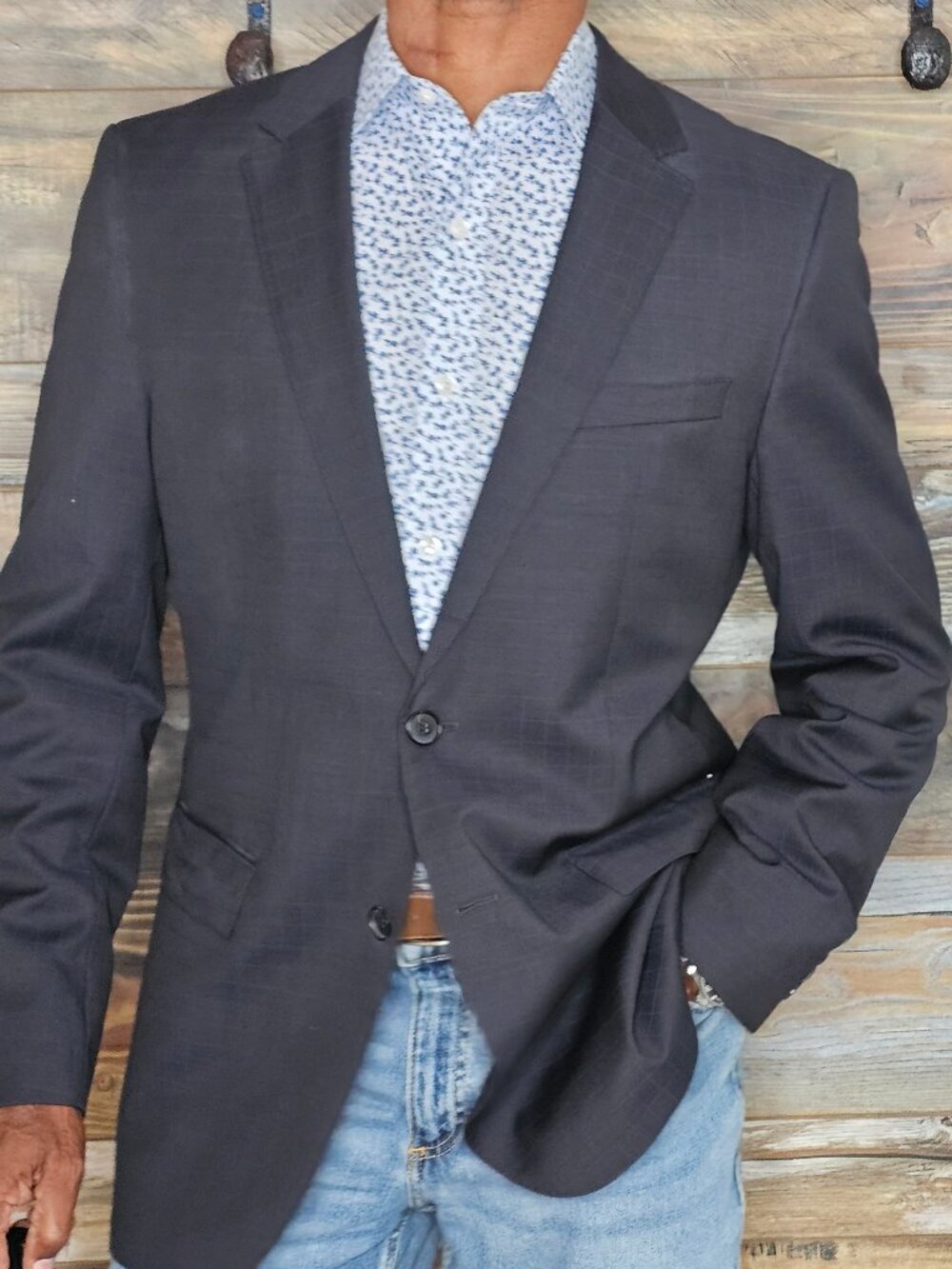 Hugo Boss Nordstrom Super 100 Wool Stitched Lapel Dual Vent Jacket Blazer 40L